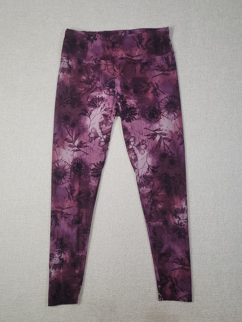 No Boundaries Plum Floral Print Leggings